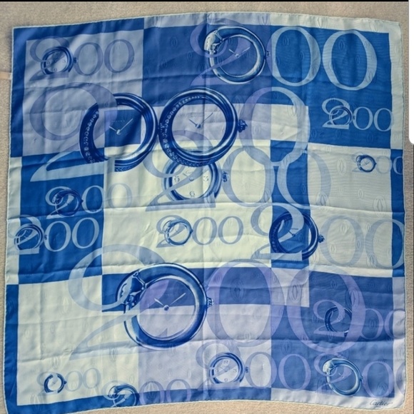 Rare! Hermes style Y2K CARTIER MILLENIUM SILK SCARF